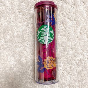 Purple Floral Starbucks Tumbler NWT